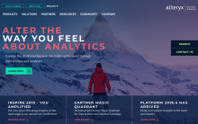 Alteryx home page screenshot