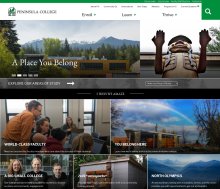 Peninsula College home page screenshot