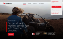 Union Bank home page screenshot