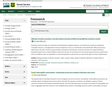 US Forest Service Treesearch screenshot