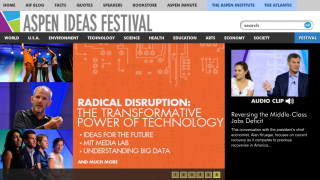 Aspen Ideas Festival 2012 home page screenshot