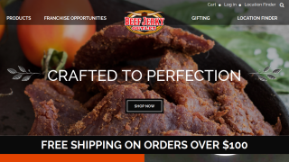 Beef Jerky Outlet home page screenshot