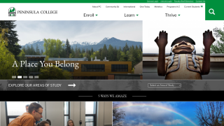 Peninsula College home page screenshot