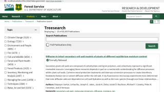US Forest Service Treesearch screenshot